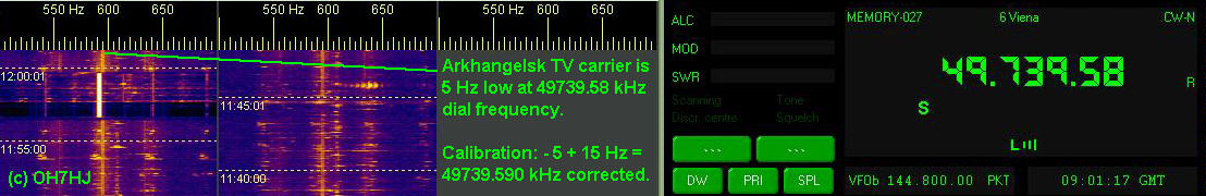 2016-05-01-1201 Arkhangelsk 49739.590 kHz - Freq calibration example 49739.58 kHz -5 Hz +15 Hz - 6-el yagi dir E (c) OH7HJ.JPG