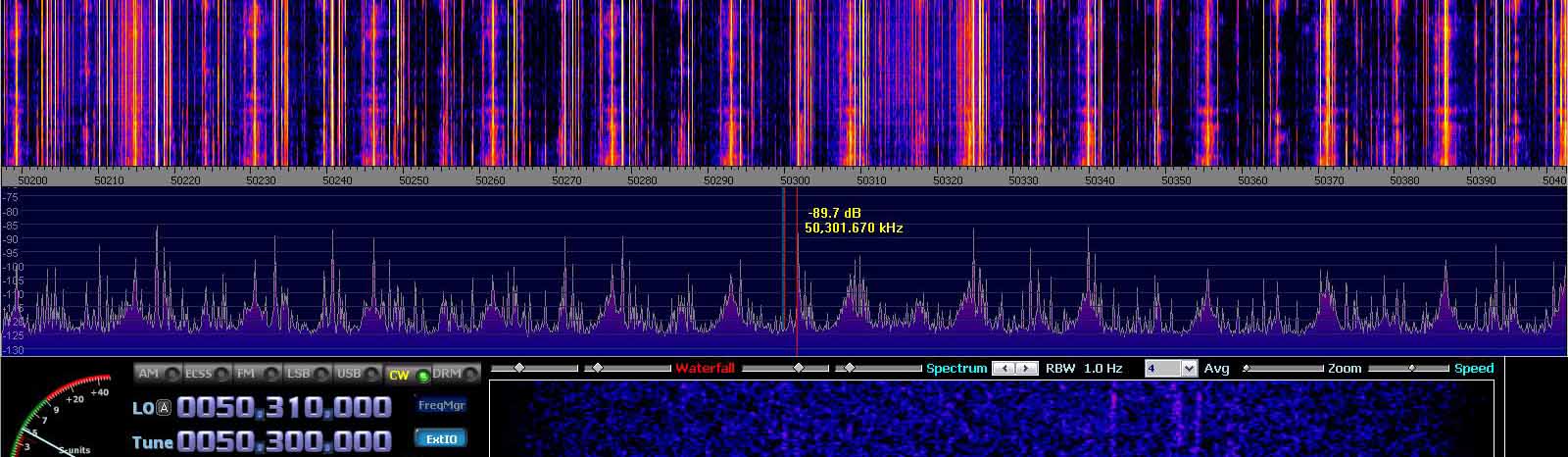 2014-07-04 50.300 MHz +- 100 kHz - Strong Es - 4-el dipole array with ends to St P - (c) OH7HJ.JPG