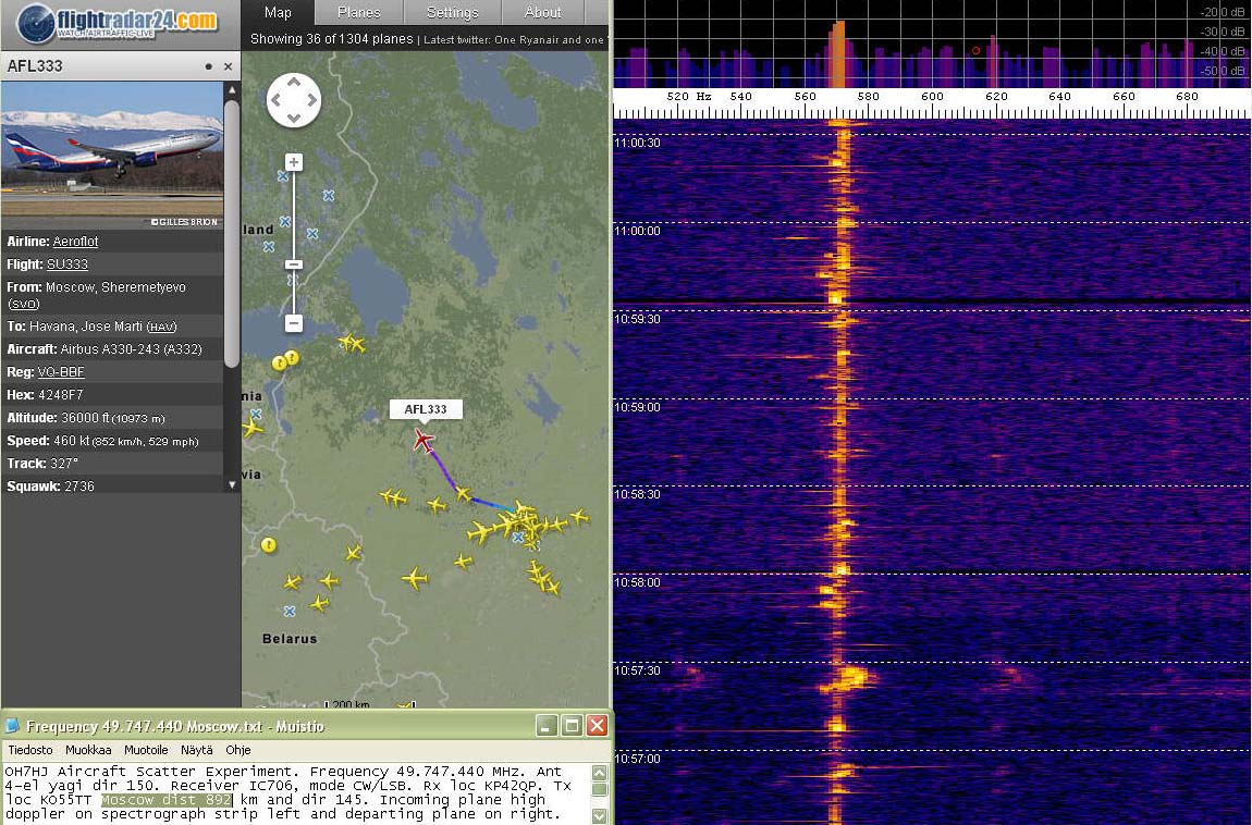 2012-02-05 49.747.440-02 A330 AFL333 seems be flying near Tx-Rx line - Listening to Moscow TV freq (c) OH7HJ.jpg