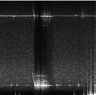 mf20160712093101_20160712093333_crop - Two meteor head echo dopplers - Rx at Vesanto - Moscow and St Petersburg TV - Freq resolution abt 10 Hz per pixel - Time 10 px per s - OH2AYP.jpg